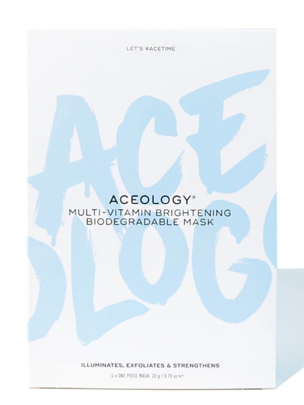 Aceology Multi-VItamin Brightning  Biodegradable Mask Qty 4 NEW